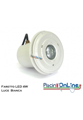FARETTO LED 4 WATT IN ABS CON LAMPADA BIANCA PER RIVESTIMENTO C.A./PVC LINER