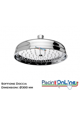 SOFFIONE DOCCIA IN OTTONE CROMATO - DIAMETRO 300 MM