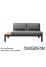 DIVANO MODERNO A SEDUTA BASSA IN ALLUMINIO RINFORZATO - COLORE GRIGIO - E BASE IN EUCALIPTO - 170 CM LUNGHEZZA