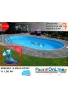 piscina interrata 5.25 x 3.20 altezza h 1.50 mt modello pacific ovale in lamiera