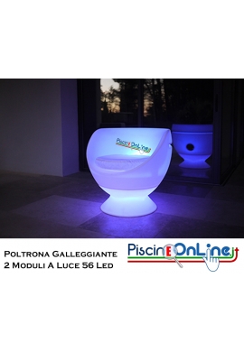 POLTRONA CON 2 MODULI LUMINOSI - IN POLIETILENE LEGGERA, MODULARE E GALLEGGIANTE CON SEDUTA COMODA E RESISTENTE