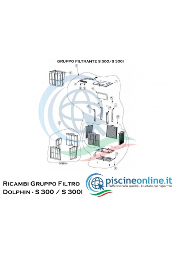 RICAMBI - GRUPPO FILTRANTE - PER ROBOT DOLPHIN MAYTRONICS - MODELLO: DOLPHIN - S 300 / S 300I