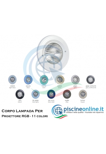 PROIETTORE FISSO IN ABS A LED PER LINER - VERSIONE - LUCE BIANCA 30 LED - 17.5W - 12V - 11 COLORAZIONI