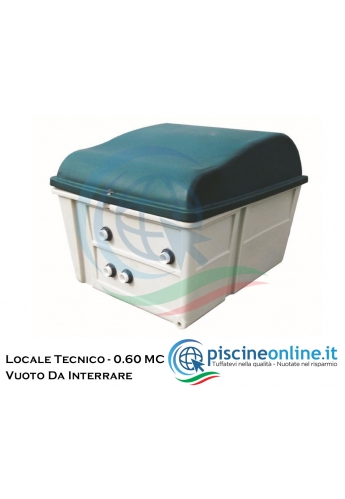 LOCALE TECNICO DA INTERRARE COMPLETO DI CERNIERA E CHIUSURA DI SICUREZZA - VUOTO CON COPERCHIO - 0.60 MC