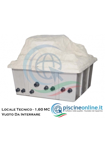 LOCALE TECNICO VUOTO DA INTERRARE COMPATTO ED ELEGANTE CON ROCCIA CHE FUORIESCE DAL TERRENO - 0.90MC