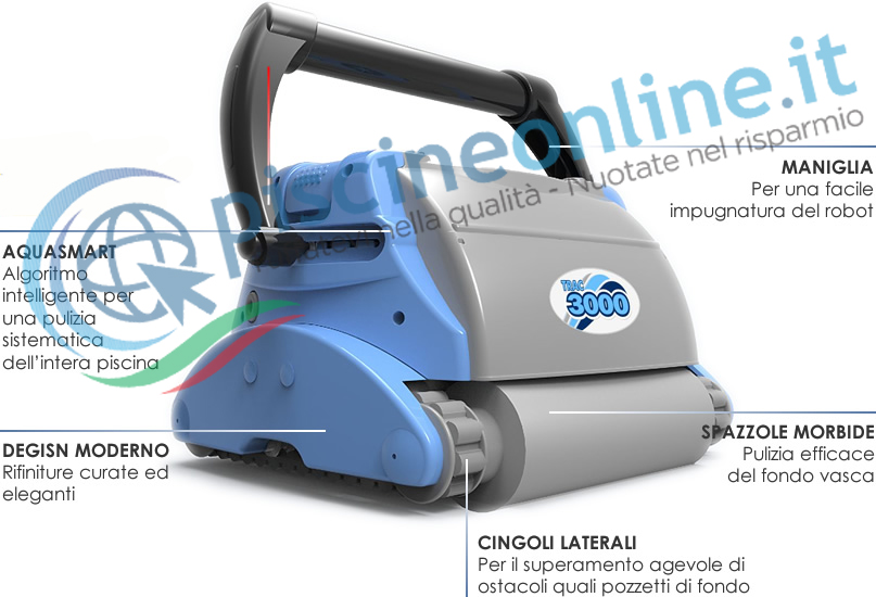 pulitore robot per piscine trac 3000