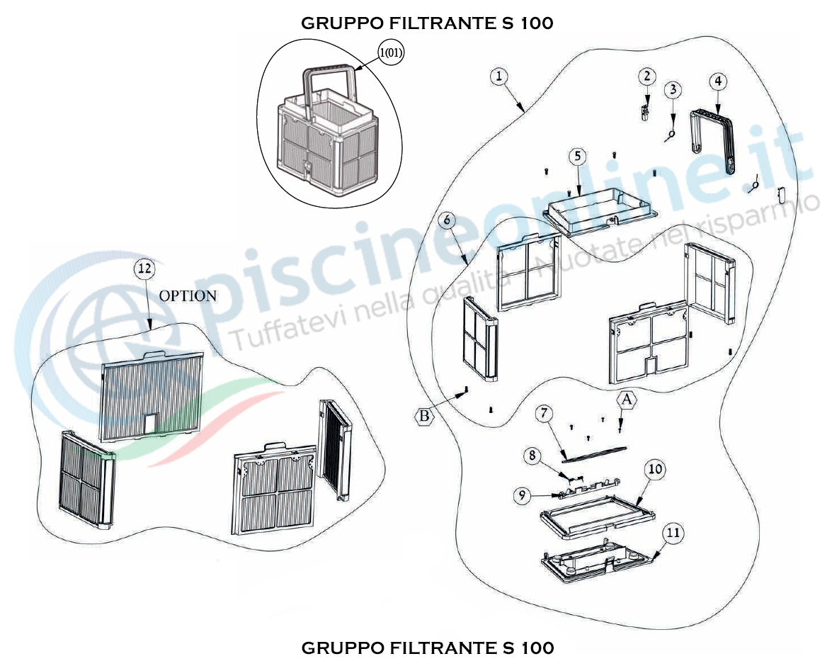 RICAMBI PER gruppo filtrante DOLPHIN MAYTRONICS - MODELLO - DOLPHIN - S 100