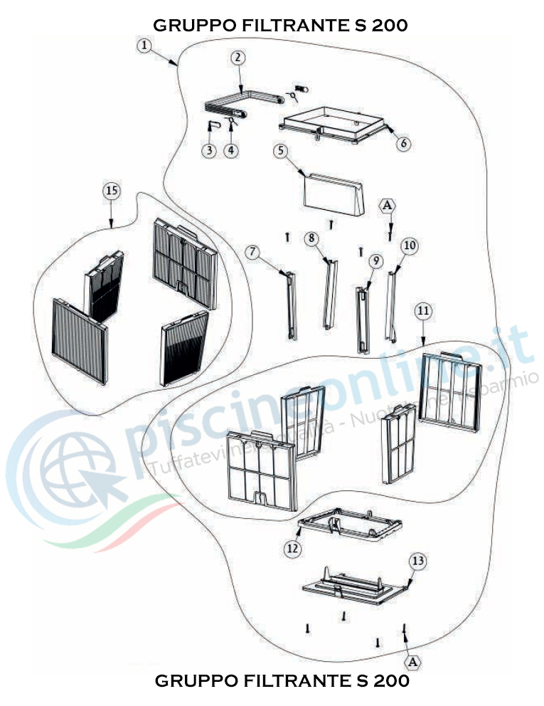 RICAMBI PER gruppo filtrante DOLPHIN MAYTRONICS - MODELLO - DOLPHIN - S 200